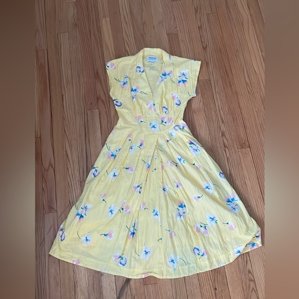 Modcloth Yellow Floral Midi Dress